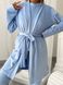 Домашний велюровый костюм-пижама с халатом