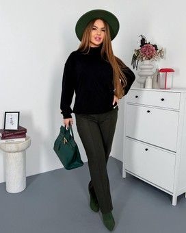 Жіночі класичні кашемірові штани прямого крою PLUS SIZE