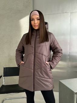 Winter jacket with hood and side zippers