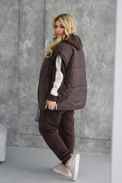 Жіночий теплий спортивний костюм-трійка з жилетом PLUS SIZE