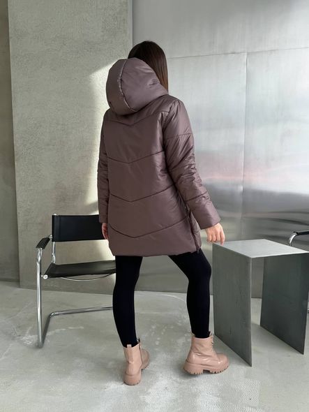Winter jacket with hood and side zippers