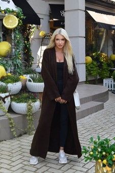 Довгий в'язаний кардиган із вовни