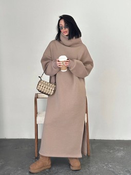 Long warm fleece dress