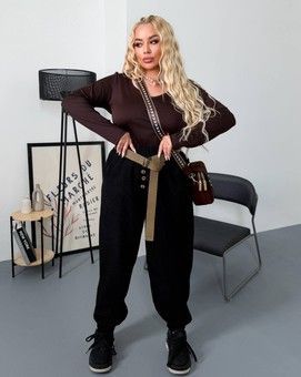 Жіночі вельветові штани-банани PLUS SIZE