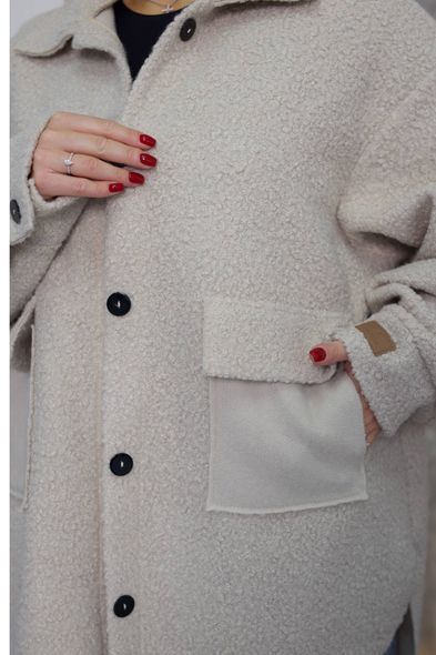 Жіноче пальто-сорочка з букле oversize PLUS SIZE