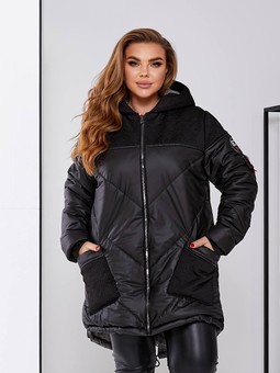 Quilted combination jacket with hood