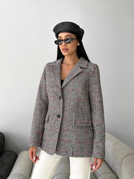 Stylish wool jacket size 42-46, чёрный с белым, 42