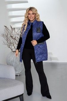 Жіночий подовжений жилет утеплений PLUS SIZE
