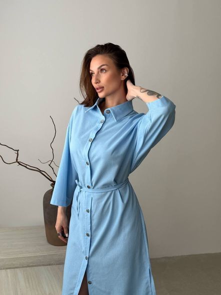 Льняна сукня сорочка з розрізами