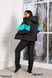 Зимовий жіночий костюм штани і куртка на хутрі 50-56 р-ра, Синій+Бірюзовий, 50