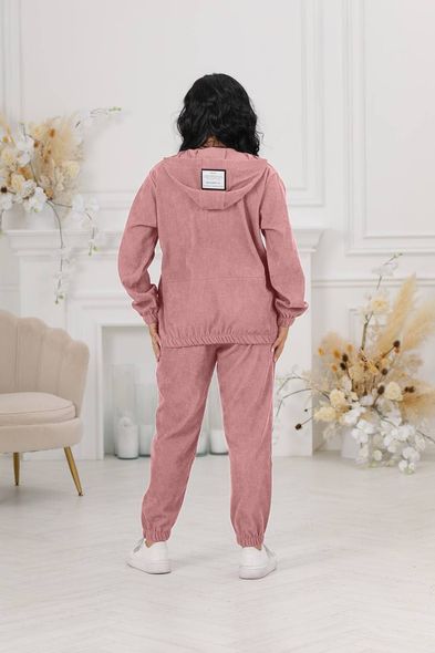 Women's walking suit made of microcorduroy, Фрезовый, 48/50