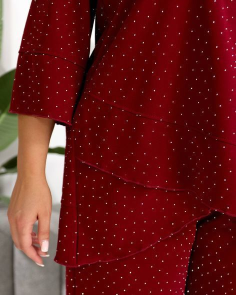 Жіночий  брючний костюм з камінням PLUS SIZE