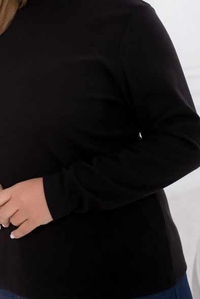 Жіночий базовий гольф чорного кольору у рубчик великих розмірів