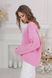 Oversized V-Neck Knitted Sweater, Pink, Oversize