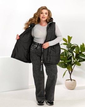 Теплий стьобаний жилет Plus Size
